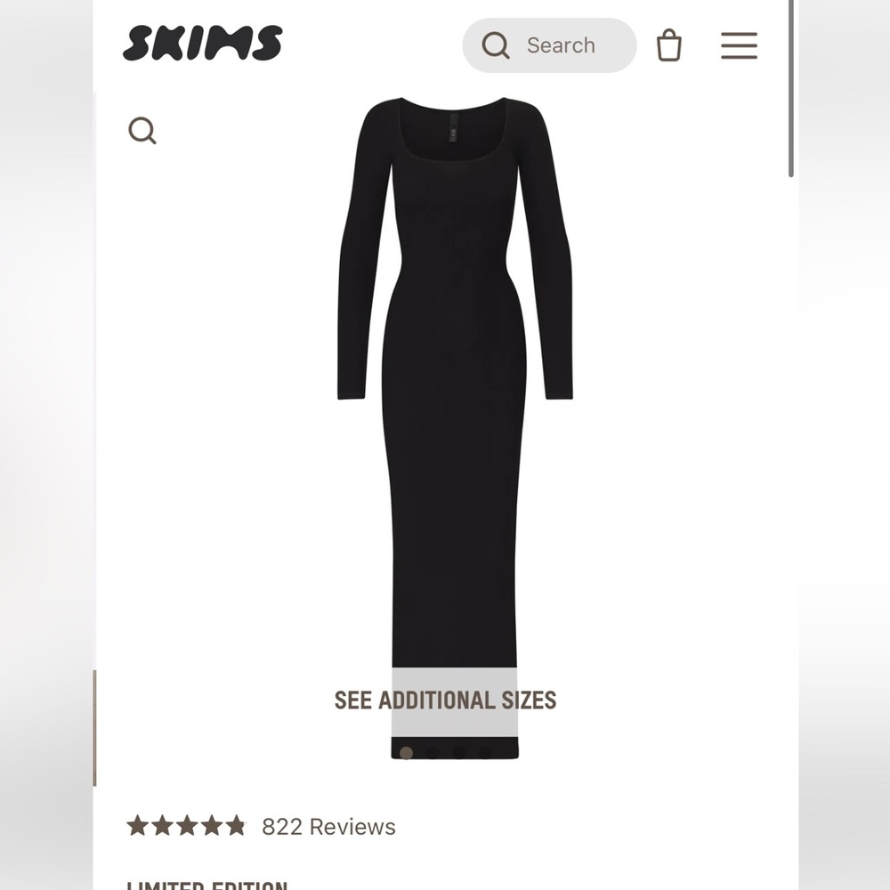 Skims soft lounge long sleeve dress